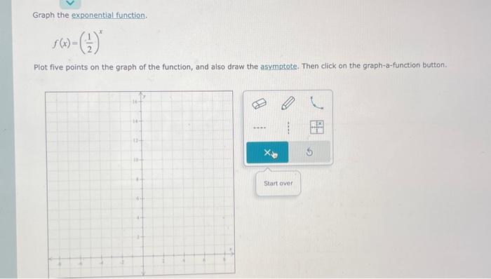 Solved Graph the exponential function. f(x)=(21)x Plot five | Chegg.com