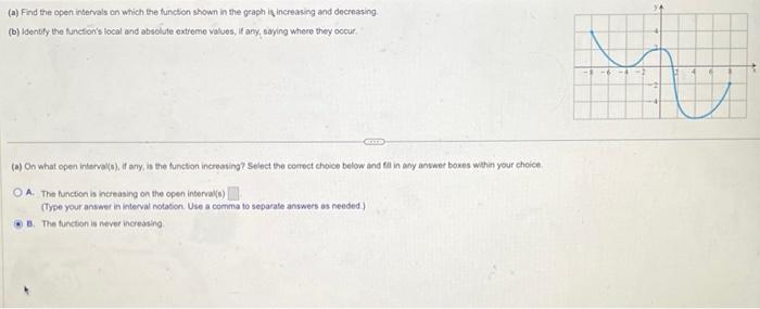 Solved (a) Find the open intervals on which the function | Chegg.com