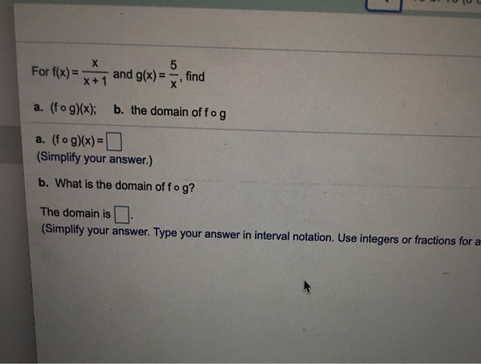 how to find domain of fog )( x