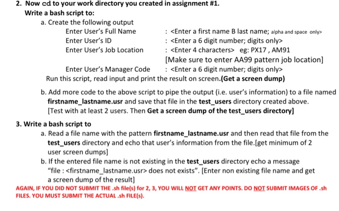 Solved Need Help With Creating The Bash Script For Number 3 | Chegg.Com