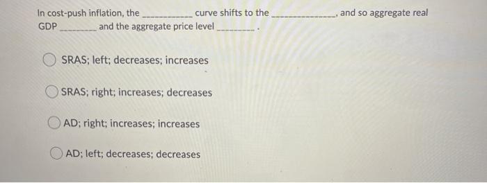 Solved Which one of the following would cause aggregate | Chegg.com