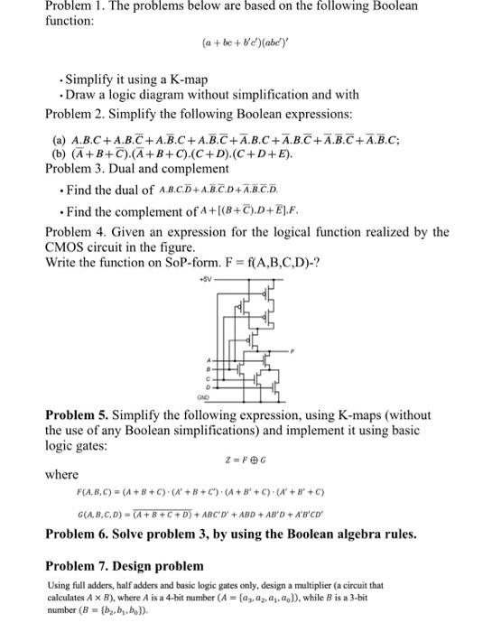 Solved Problem 1 . The Problems Below Are Based On The | Chegg.com