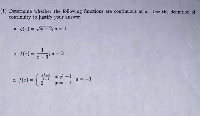 Solved (1) Determine whether the following functions are | Chegg.com