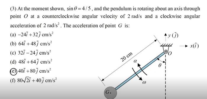 Solved (3) At the moment shown, sin 0 = 4/5, and the | Chegg.com