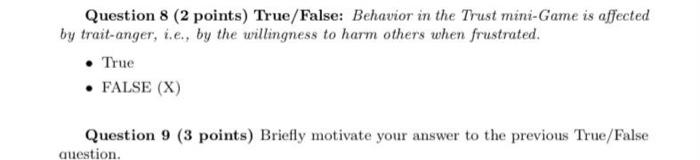 Solved Question 8 (2 points) True/False: Behavior in the | Chegg.com