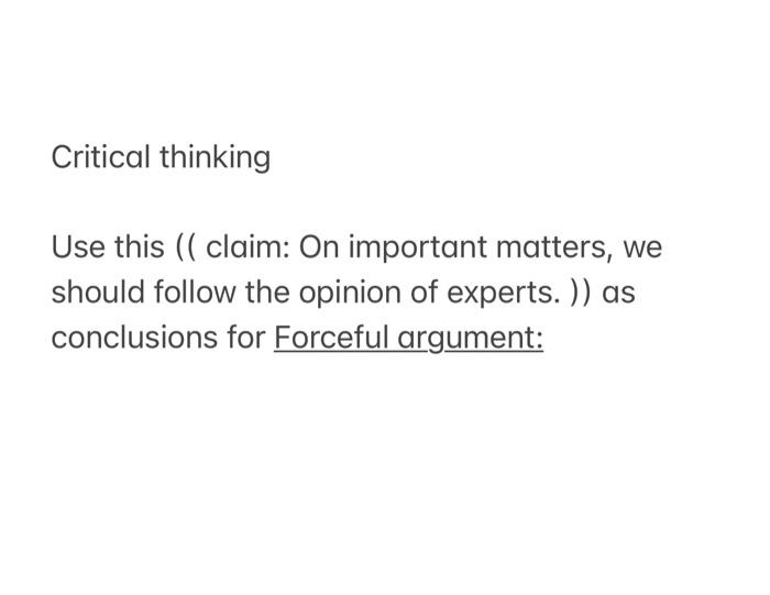 claim meaning in critical thinking