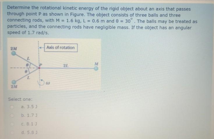Solved Determine the rotational kinetic energy of the rigid | Chegg.com