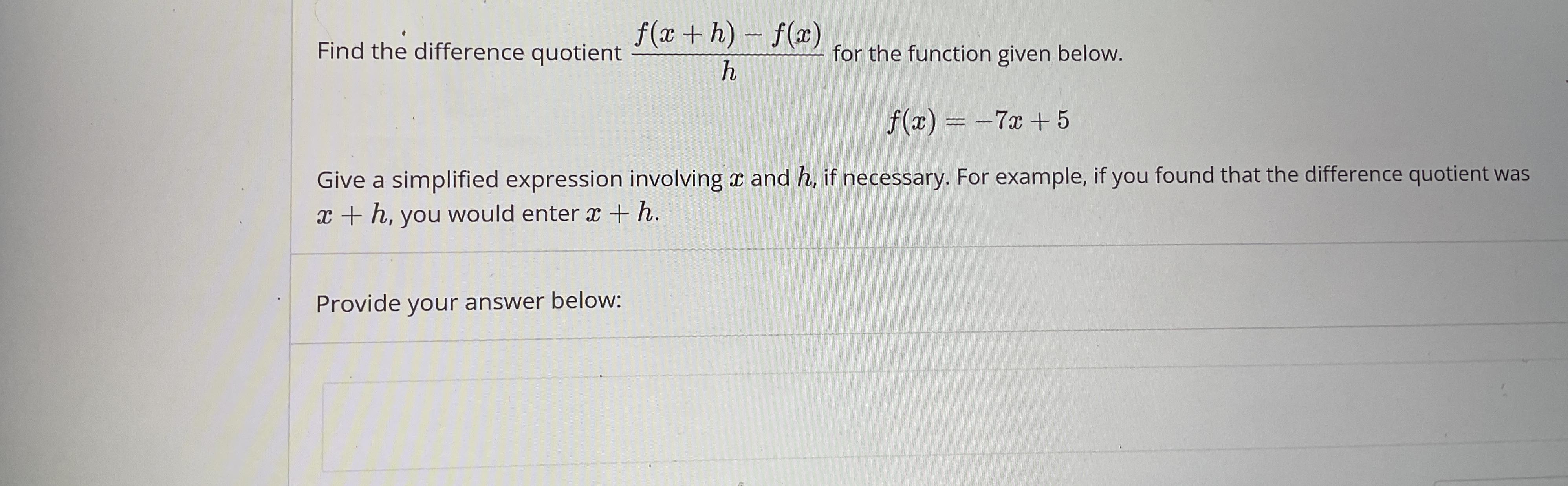 Solved Find The Difference Quotient Fxh Fxh ﻿for The 9134