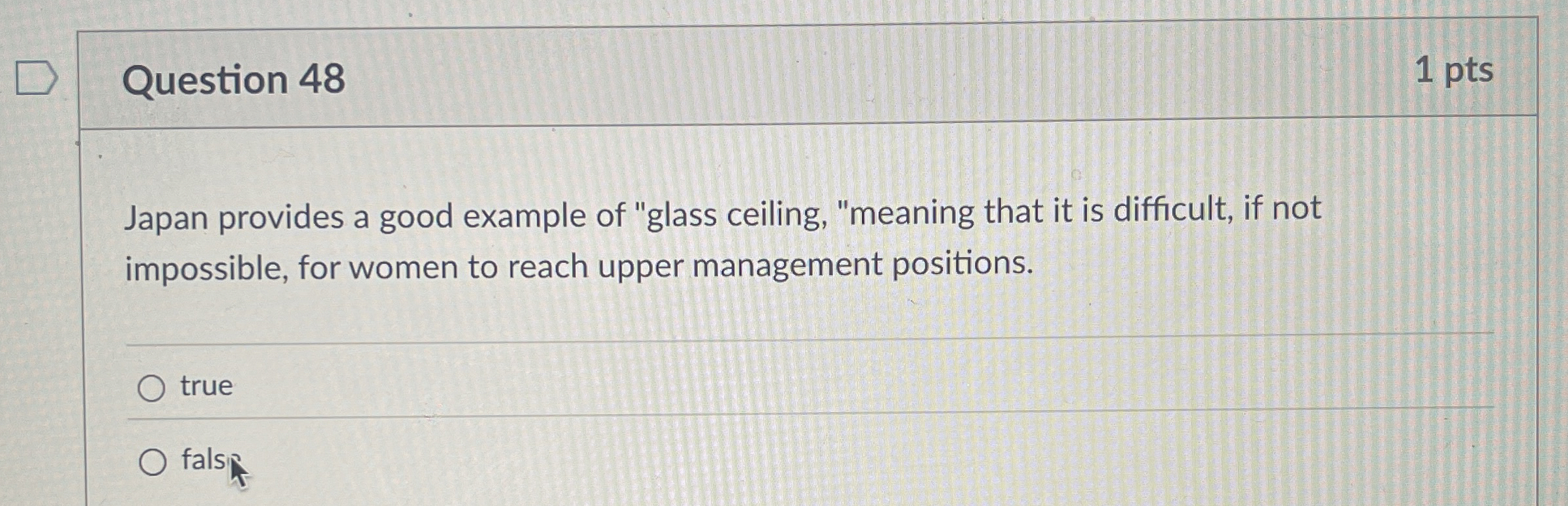 Solved Question 48Japan provides a good example of "glass