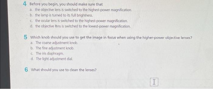Solved 4 Before you begin, you should make sure that a the | Chegg.com
