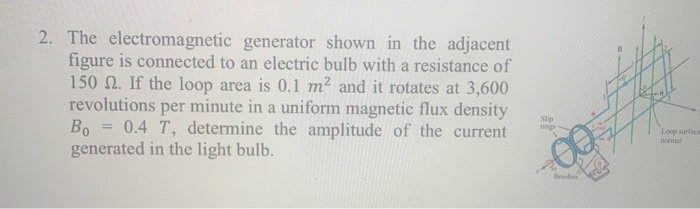 Solved 2. The electromagnetic generator shown in the | Chegg.com