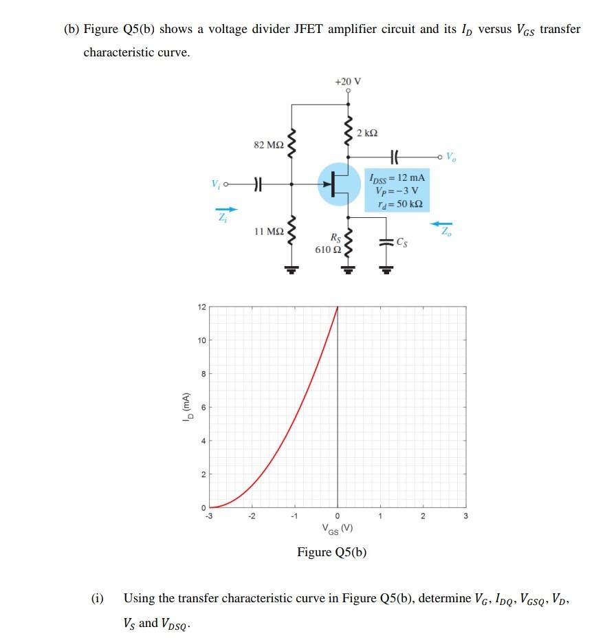 Solved (b) Figure Q5(b) Shows A Voltage Divider JFET | Chegg.com