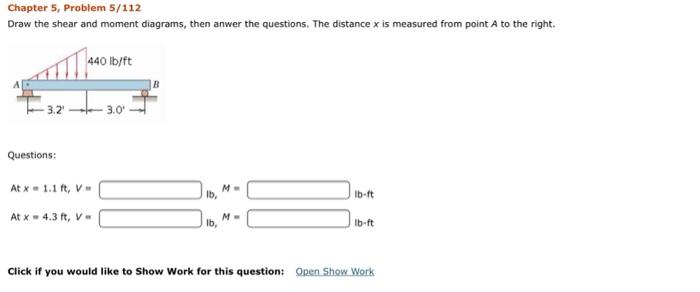 Solved Chapter 5, Problem 5/112 Draw the shear and moment | Chegg.com