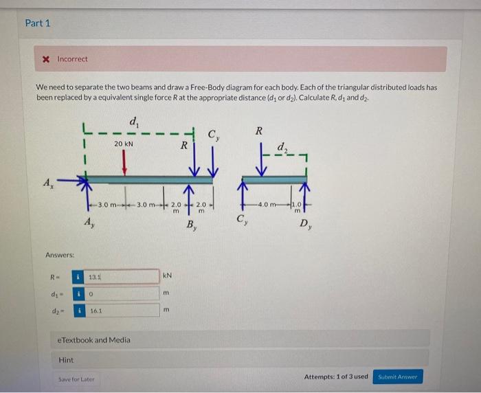 Solved Determine The Magnitudes Of The Reactions At A, B, | Chegg.com