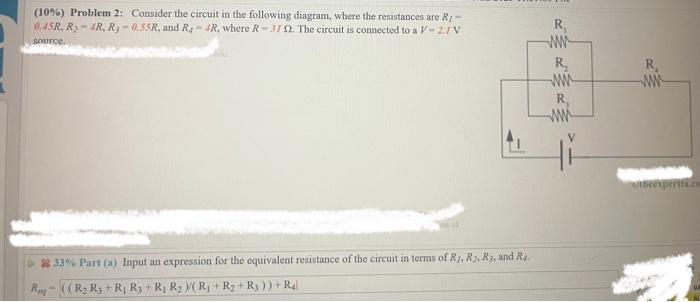 Solved 10 Problem 2 Consider The Circuit In The