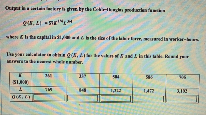 Solved Output in a certain factory is given by the | Chegg.com