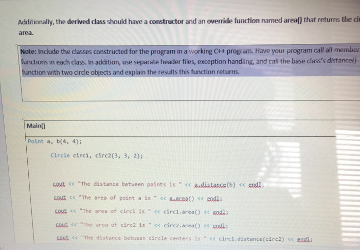 Solved 2-)Create a base class named Point consisting of x | Chegg.com
