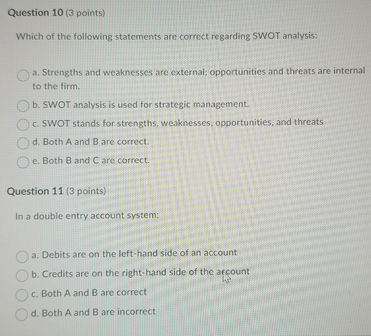 Solved Question 10 (3 points) Which of the following | Chegg.com