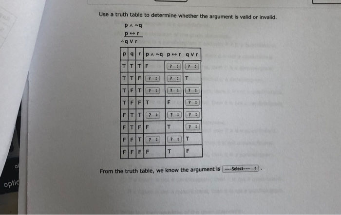 Solved Use a truth table to determine whether the argument | Chegg.com