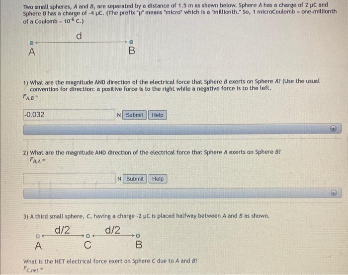 Solved Two Small Spheres, A And B, Are Separated By A | Chegg.com