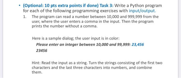 Solved (40 pts) Task 1: Write Python programs for each of | Chegg.com