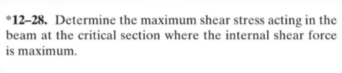 Solved *12-28. Determine the maximum shear stress acting in | Chegg.com