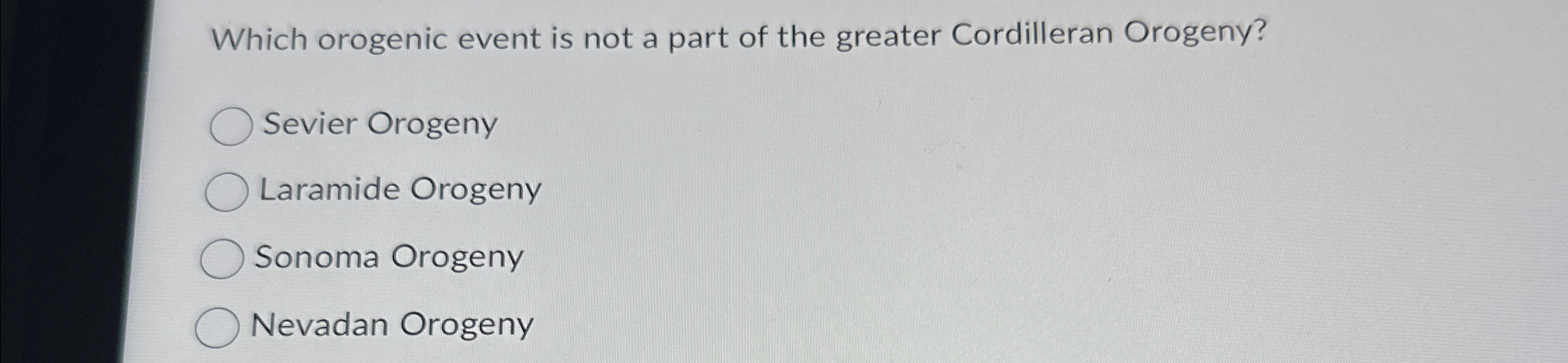 Solved Which orogenic event is not a part of the greater | Chegg.com