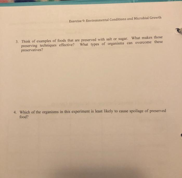 Solved C Effect Of Osmotic Pressure On Microbial Growth 3 Chegg