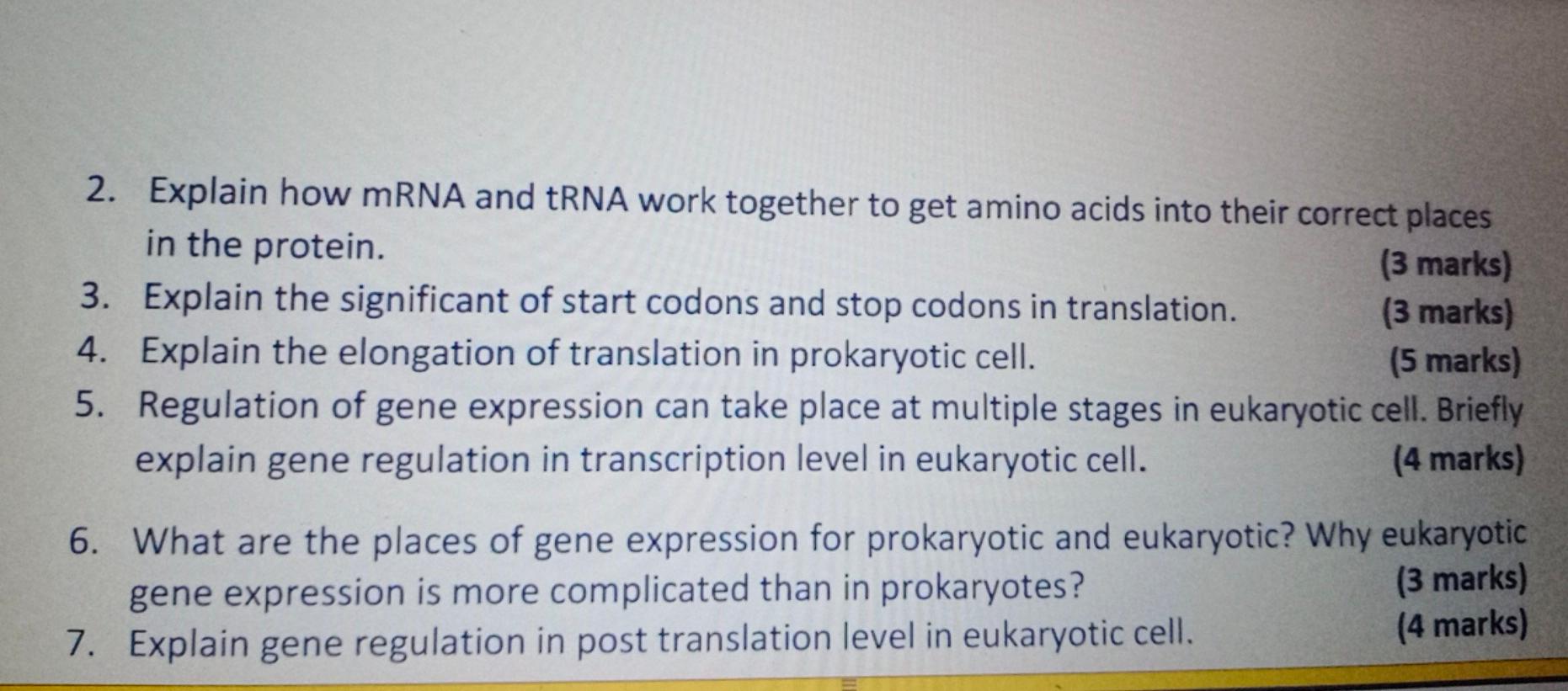 Solved 2. Explain how mRNA and tRNA work together to get | Chegg.com