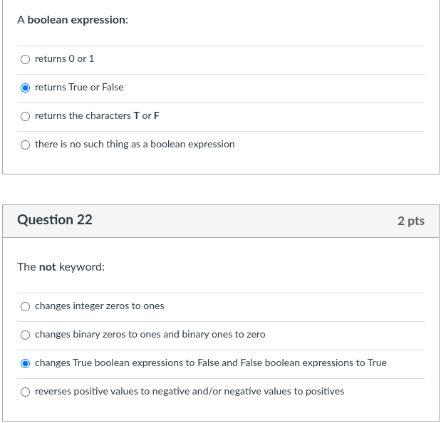 Solved A boolean expression:returns 0 ﻿or 1returns True or | Chegg.com