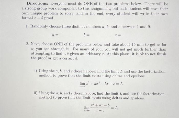 Solved Directions: Everyone must do ONE of the two problems | Chegg.com