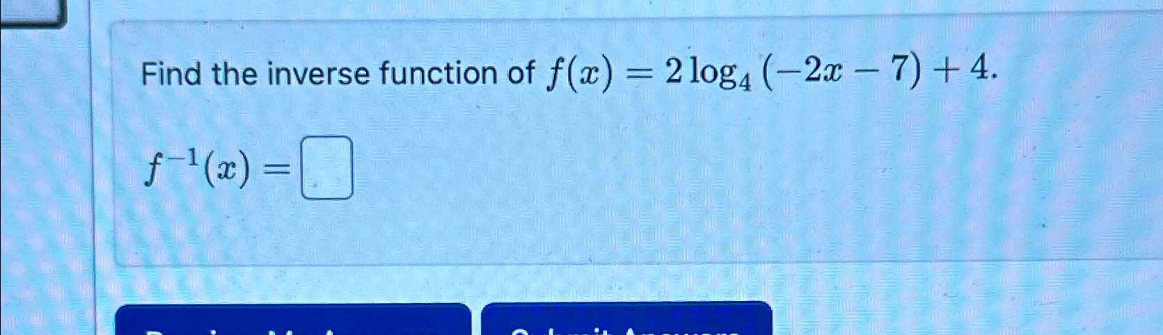 Solved Find The Inverse Function Of