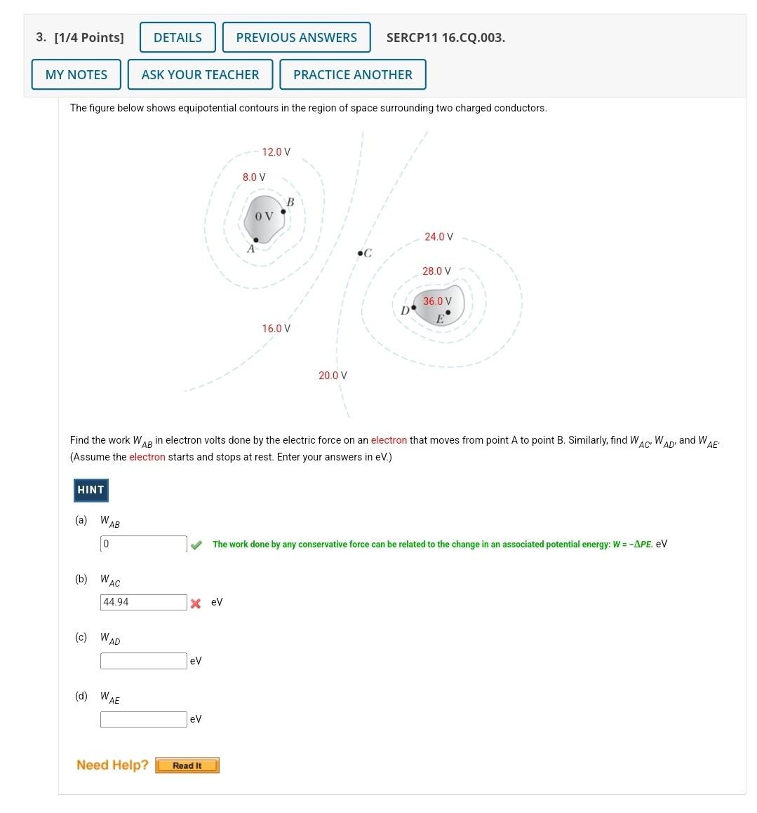 Solved The Figure Below Shows Equipotential Contours In The | Chegg.com