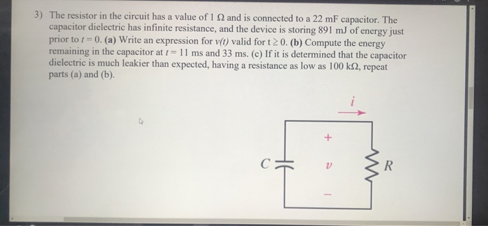 Solved 3 The Resistor In The Circuit Has A Value Of 12 A Chegg Com