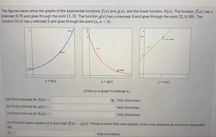 Solved The figures below show the graphs of the exponential | Chegg.com
