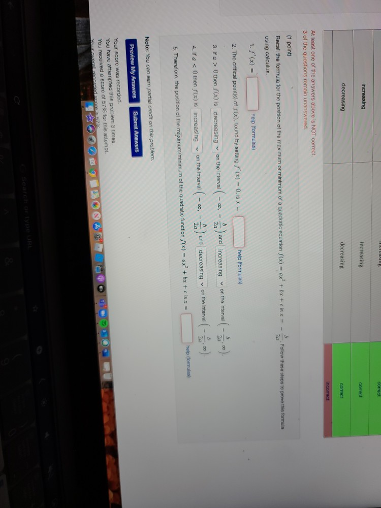 solved multiple choice $55,660 decrease $134,140... Solved MICAS correct increasing increasing Comect decreasing | Chegg.com