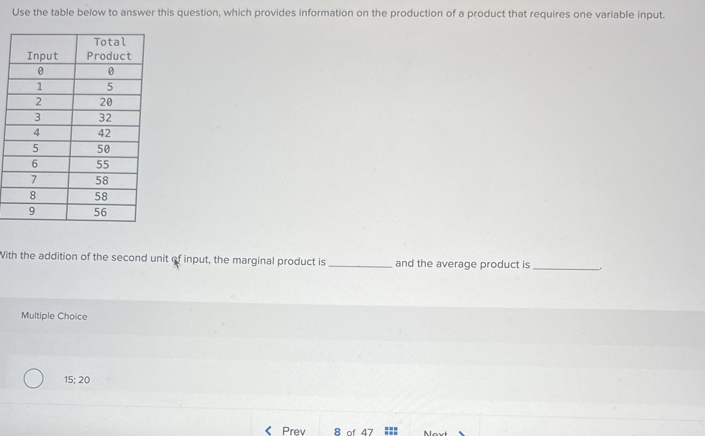 Solved Use the table below to answer this question, which | Chegg.com