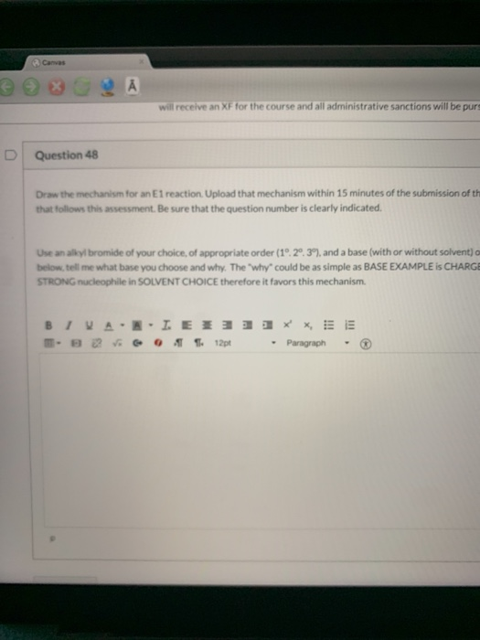 Solved draw the mechanism for an E1 reaction. upload that | Chegg.com