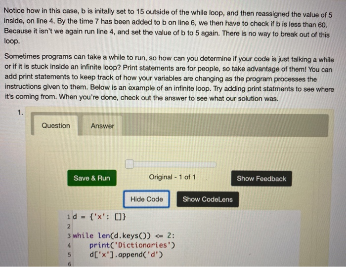 Solved 14.6. Infinite Loops Although the textbook has a time | Chegg.com