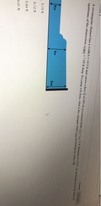Solved A rectangular channel has a width = 10.0t and cares a | Chegg.com