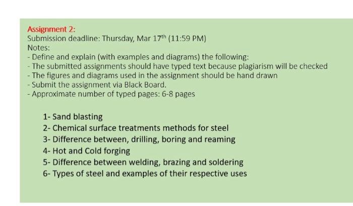 assignment 2 submission deadline