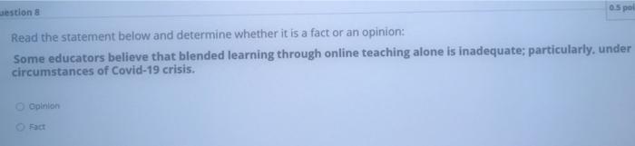 Solved Question 5 Read the statement below and determine | Chegg.com