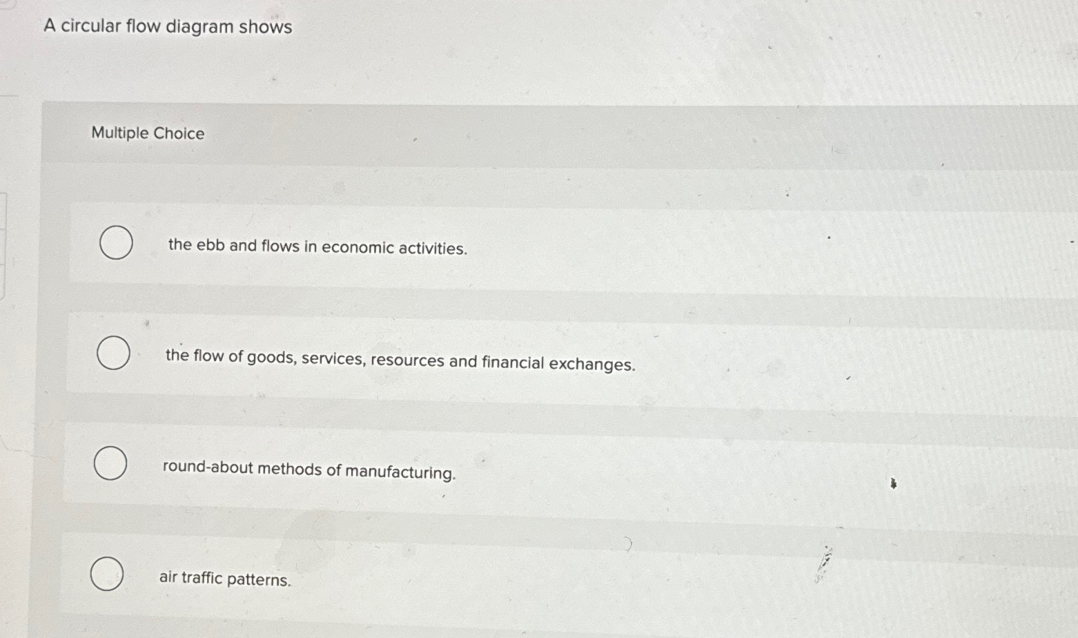 Solved A circular flow diagram showsMultiple Choicethe ebb