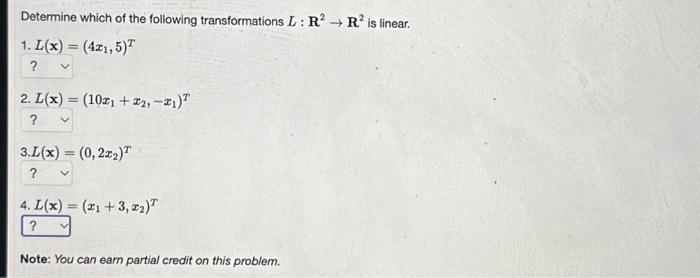 Solved Determine Which Of The Following Transformations | Chegg.com