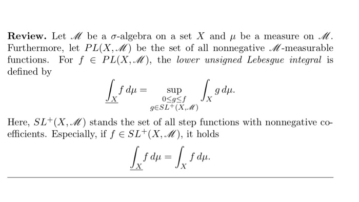 Solved Review Let M Be A O Algebra On A Set X And U Be A Chegg Com