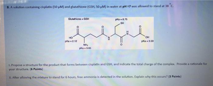 Solved B. A solution containing cisplatin (50 pm) and