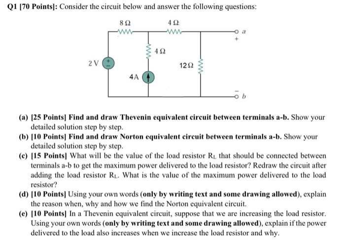 Solved Q1 (70 Points): Consider the circuit below and answer | Chegg.com