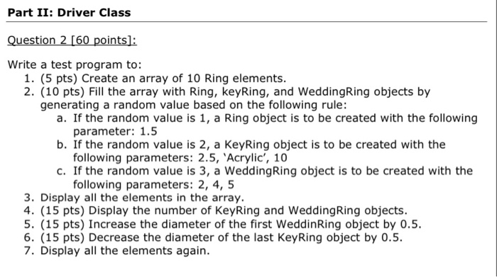 Solved Part I: Classes Implementation Question 1 [40 | Chegg.com