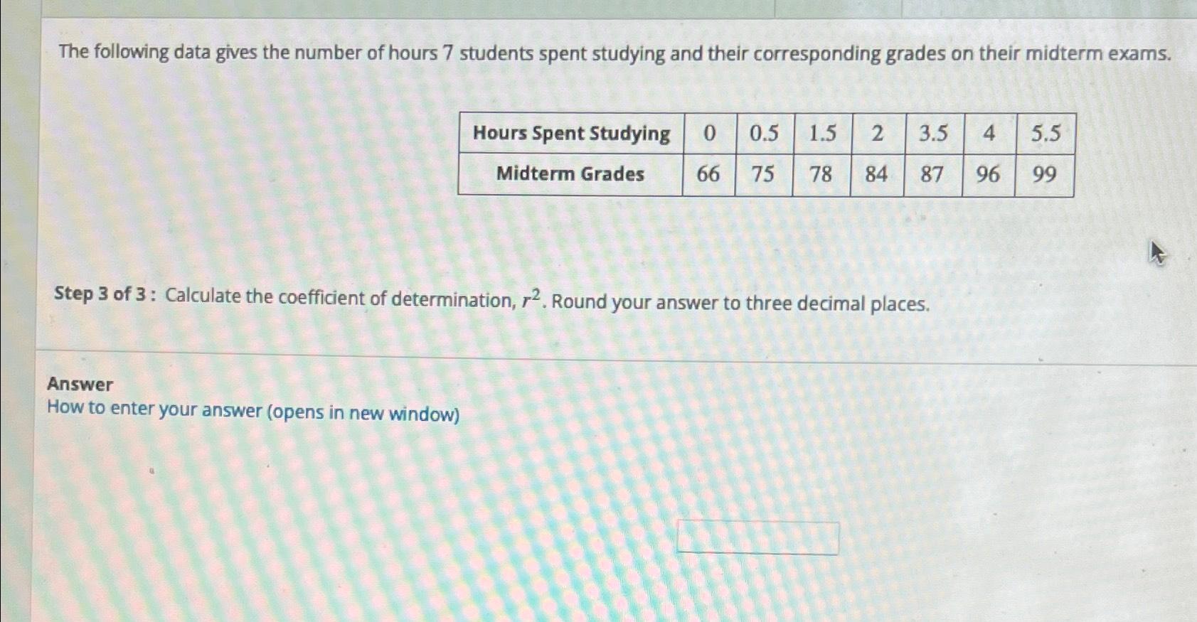 Solved The following data gives the number of hours 7 | Chegg.com