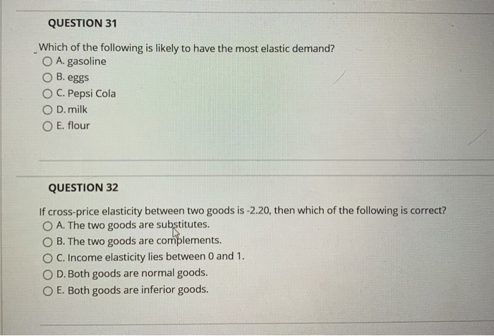 Solved QUESTION 31 Which of the following is likely to have | Chegg.com